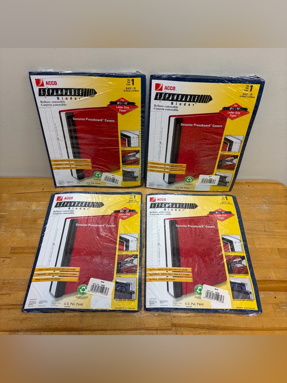 Lot of 4: Blue Binders ACCO 8 1/2" x 11" Expandable Binder New